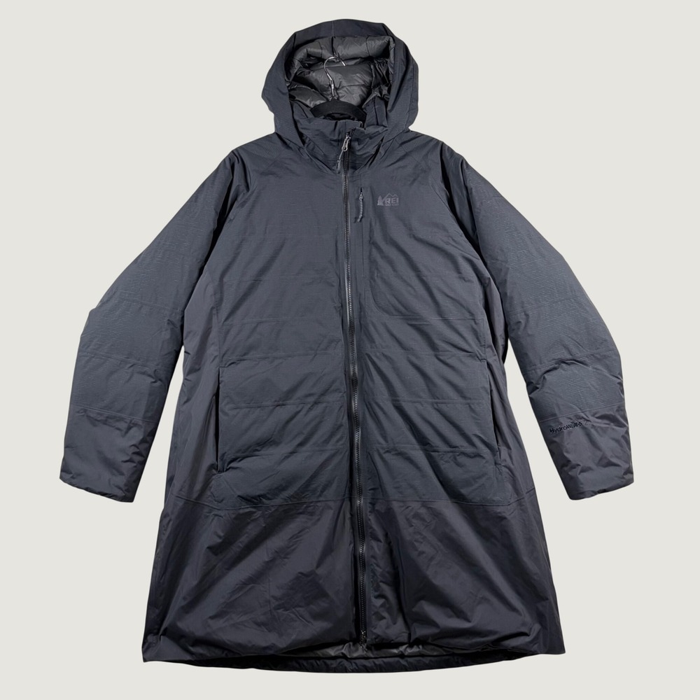 REI Co-op Stormhenge Down Parka Black Waterproof Hooded Jacket Womens 2XL Puffer
